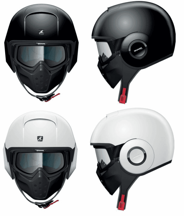 Casco Shark Raw, el tiburón de la ciudad a la venta en Costa Blanca Moto Store 3 Casco Shark Raw modelos en blanco y negro Dénia
