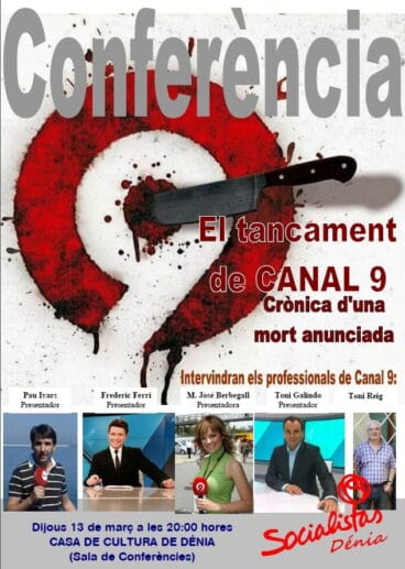 Charla sobre el cierre de canal 9 en Dénia