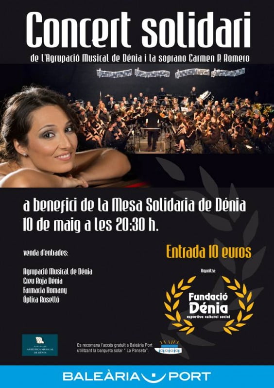 Concierto solidario de Carmen Paula Romero y la Agrupación Artística Musical de Dénia