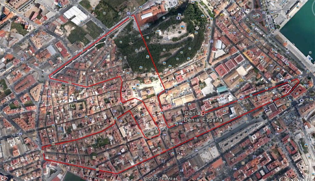 Recorrido de la marcha solidaria a favor del raquel payà