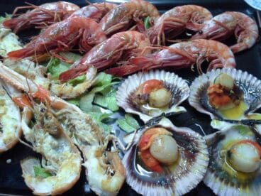 Gambas y almejas Restaurante Mena