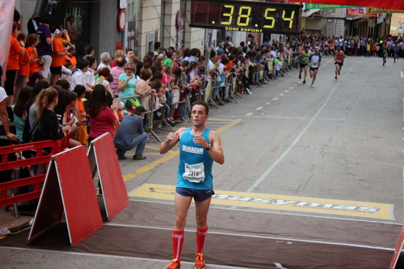 Moises Blesa  en la meta de Pedreguer