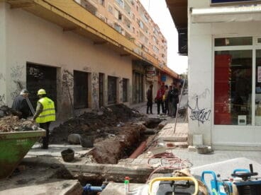 Obras de alcantarillado en el pasaje París