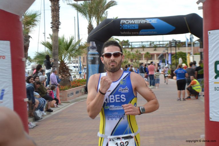 David Ribes after crossing the finish line