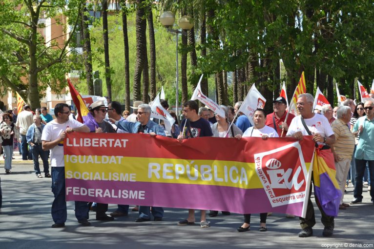 Esquerra Unida en la manifestación del Día del Trabajo en Dénia