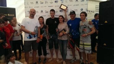 Jacobo Miquel y Javier Martínez en el podium de Cambrils
