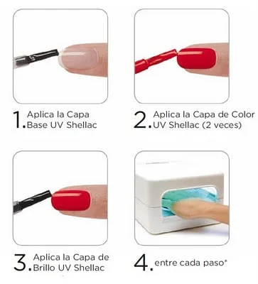 Steps for a manicure Shellac