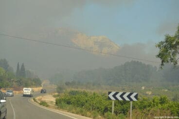 Vistas desde la carretera del incendio del Montgó