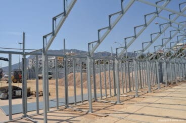 El montaje de la plaza de toros visto desde dentro