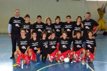 Equipo Paidos Alevín A con Juanma Puigcerver