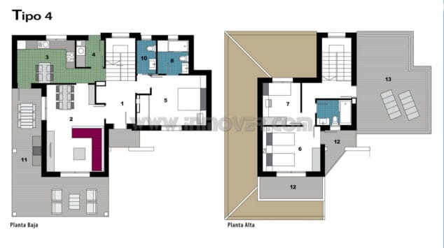 chalet barato DeniaTipo 4 plano