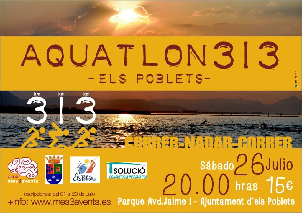 Cartel anunciador del Aquatlón de Els Poblets