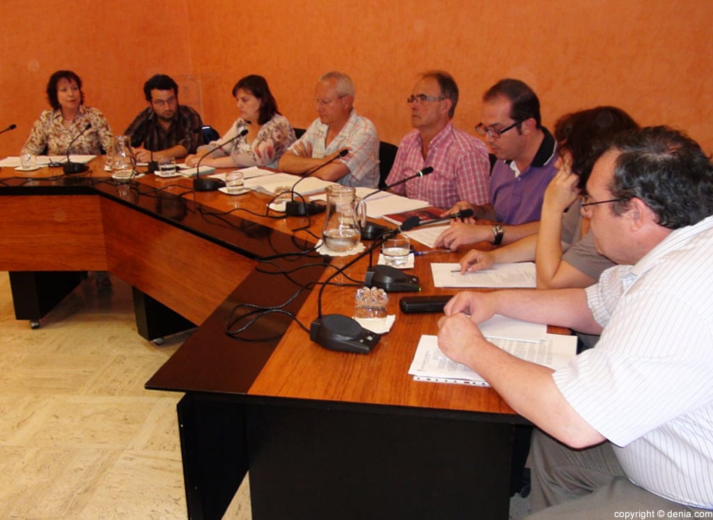 El PSOE de Dénia durante un pleno