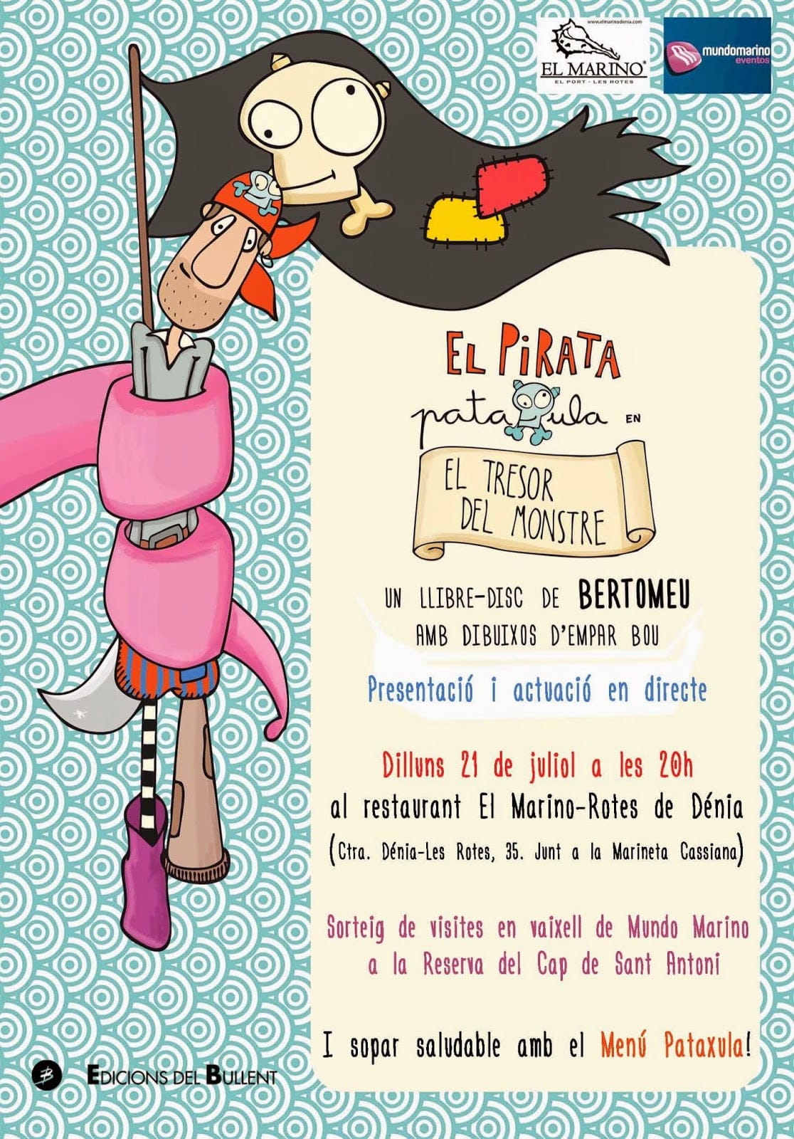 Presentación del libro-disco infantil "El Pirata Pataxula en el tresor del monstre" 1 Presentacioón Libro el Pirata Pataxula