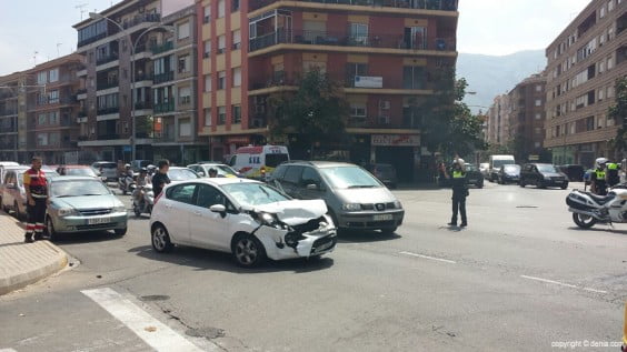 Accidente en la Avenida de Alicante de Dénia