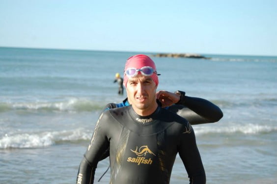 Sergio Alberola saliendo del mar