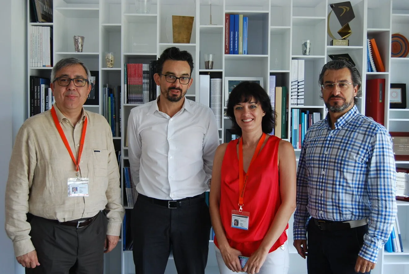Ángel Giménez, Gerente del Departamento de Salud de Dénia, Pascal Garel, Director ejecutivo del HOPE, Corpus Gómez, Jefa del área de Formación, Carlos Hermoso, Director de RRHH, Comunicación y RSC.