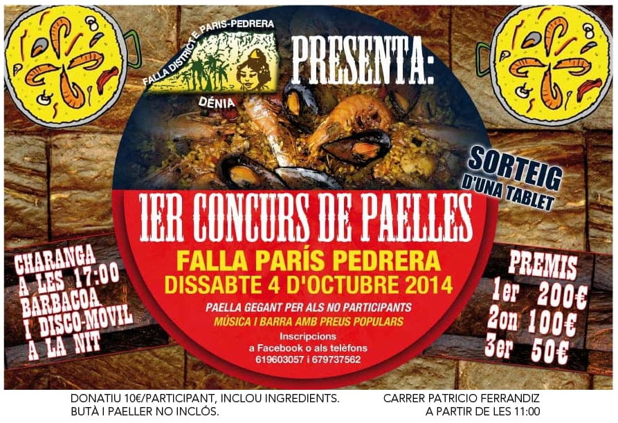 París Pedrera celebra la llegada del otoño con un concurso de paellas 1 Concurso de paellas en la Falla París Pedrera