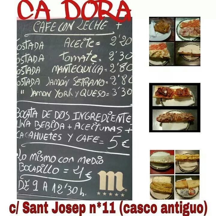 Desayunos y almuerzos en Ca Dora