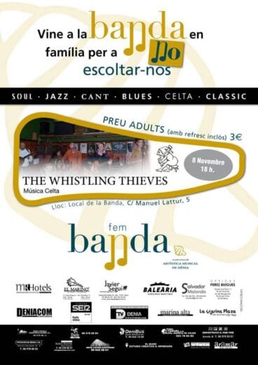 Cartel del concierto de The Whistling Thieves