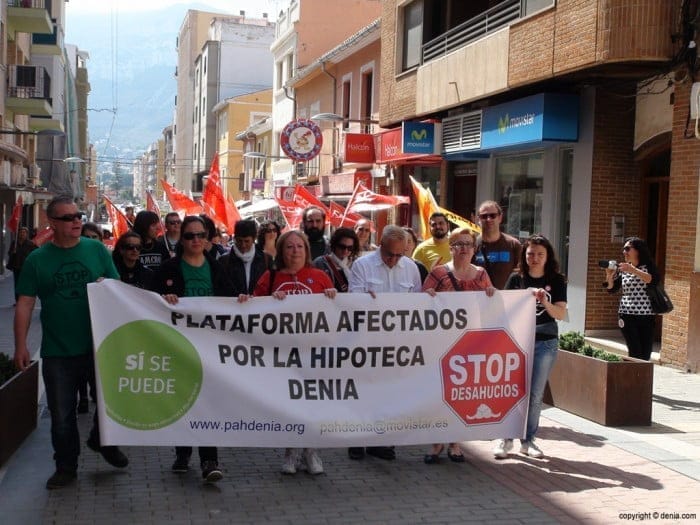 Actividades de las Marchas de la Dignidad de la Marina Alta 1 Manifestacion de la Plataforma afectados por la Hipoteca