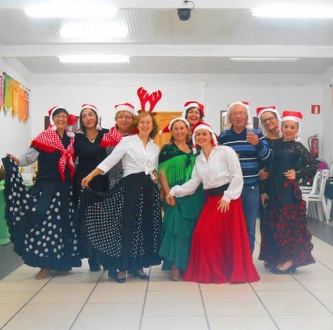 Los alumnos de Rebeca Alibrando en la cena de Navidad