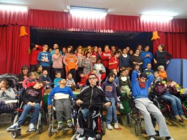 Los alumnos del Raquel Paya con Papa Noel