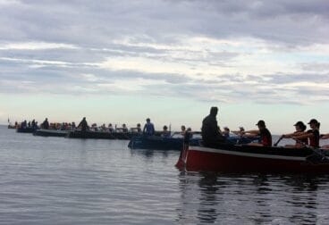 Los llauts en la línea de salida