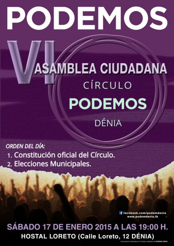 Cartel Asamblea Podem Dénia
