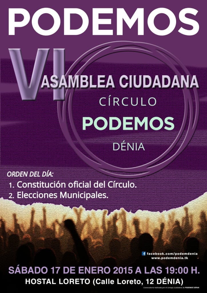 Cartel Asamblea Podem Dénia