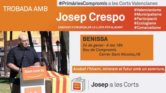 Josep Crespo participará en una charla en Benissa