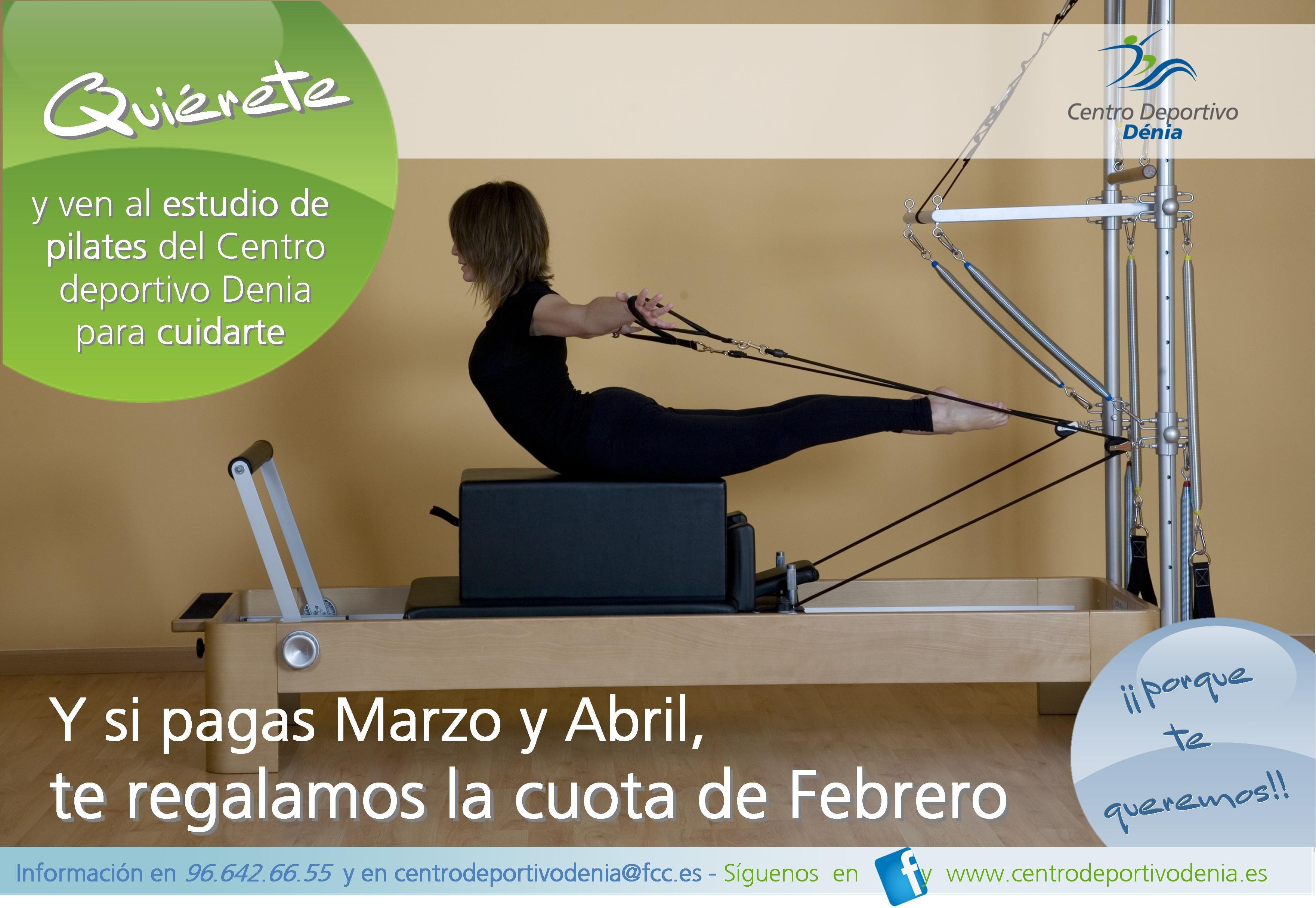 Disfruta de pilates máquinas gratis en febrero en el Centro Deportivo Dénia 2 quierete