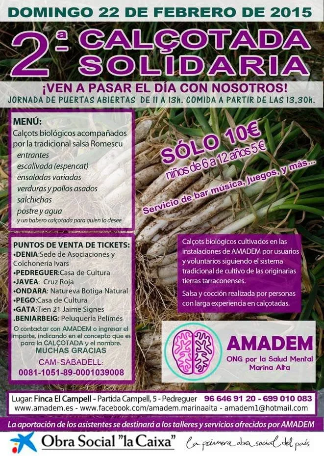 AMADEM organiza su segunda 'Calçotada' solidaria 1 Calçotada AMADEM