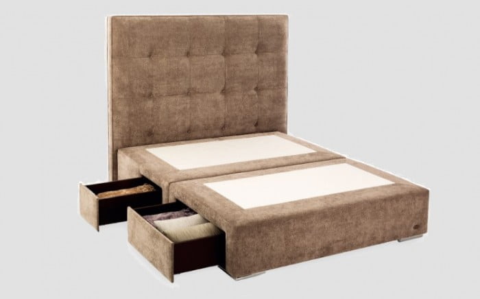 Canapé con cajones tapizado
