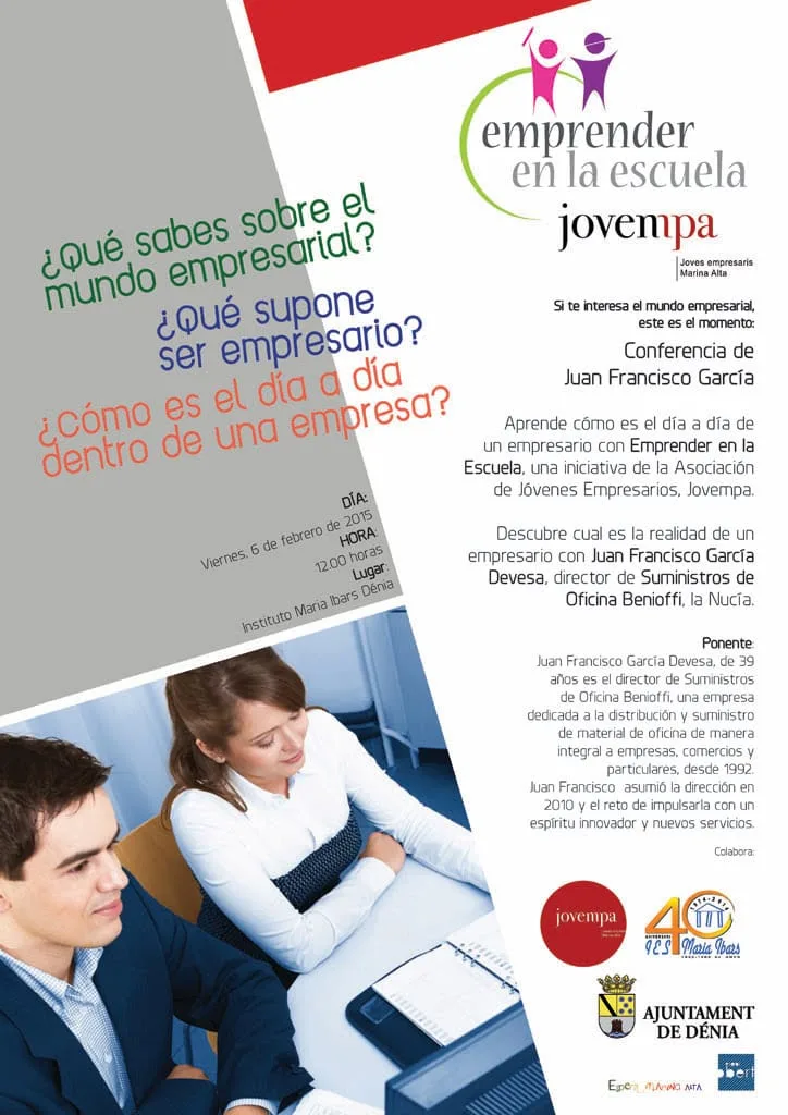 Jovempa lleva el mundo empresarial a las aulas 1 Charla de Jovempa en el Instituto María Ibars