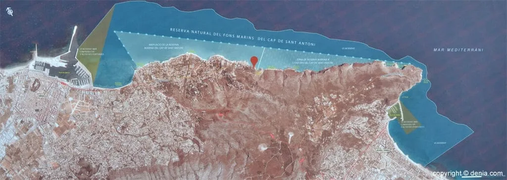 Delimitación de la reserva natural del Cabo de San Antonio