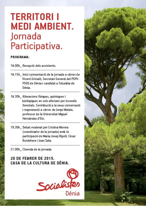 Jornada participativa sobre territorio y medio ambiente organizada por el PSOE 1 Jornada sobre territorio - PSOE Dénia