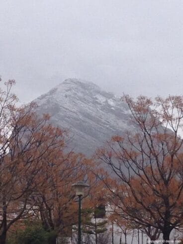 Nieve en el Montgó desde Xàbia