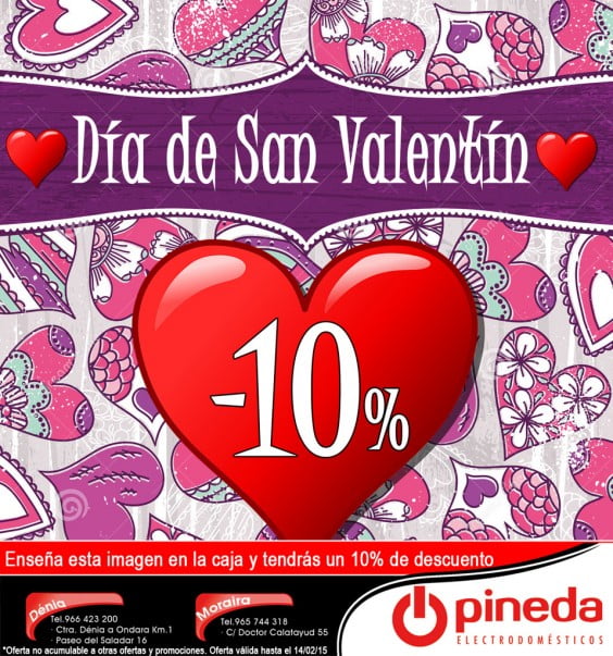 Promoción de San Valentín en Electrodomésticos Pineda