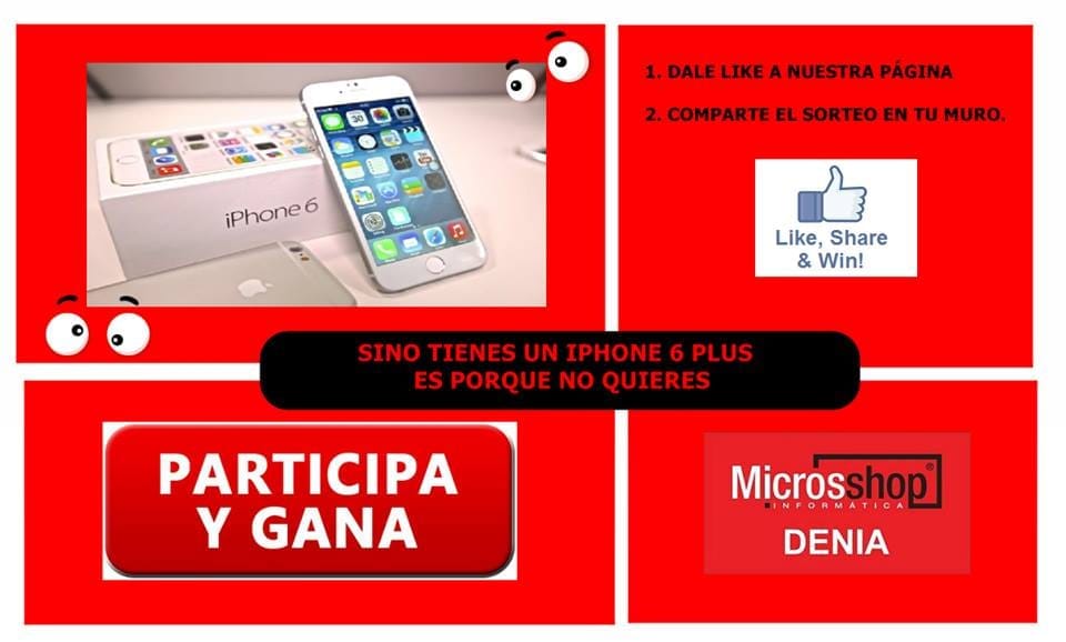 Microsshop Dénia sortea un Iphone a través de su página de Facebook 2 Sorteo Microsshop Dénia Facebook