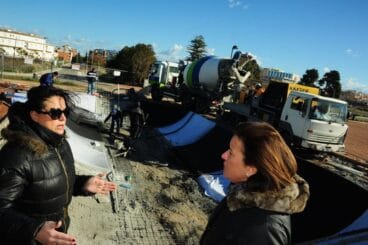 Visita a las obras de la pista de skate