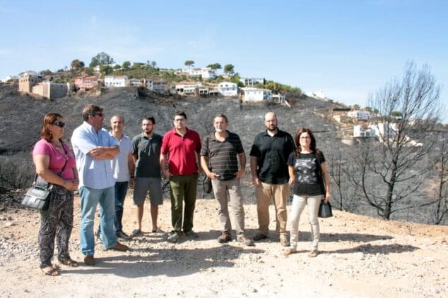 Visita de Compromís a la zona incendiada en septiembre de 2014