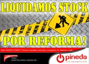 liquidación de stock por reforma