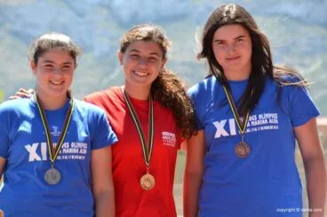 Andrea Redondo, Neus Ramos e Inés  Rodríguez en el podium
