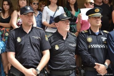 Fuerzas de seguridad en la concentración contra la violencia machista