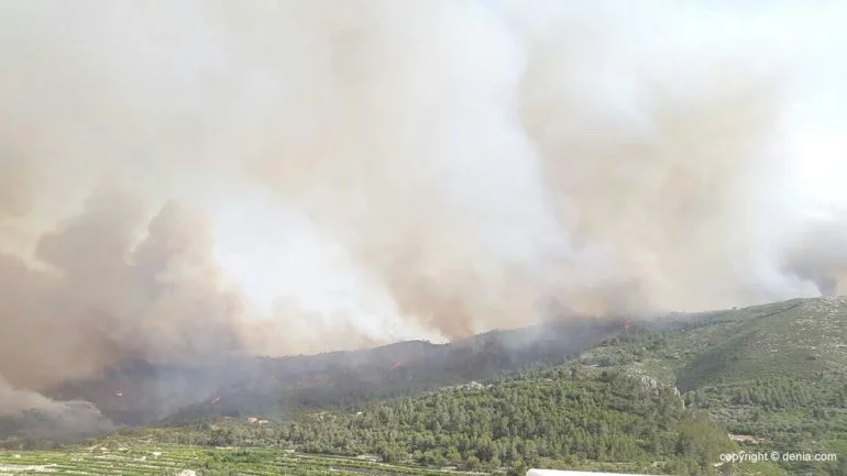 Incendio en el monte de Vall d´Ebo