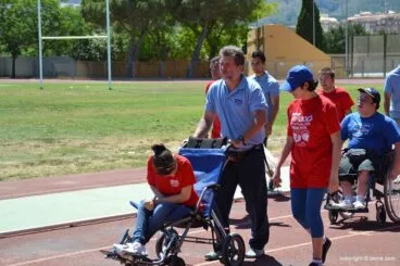 Jimy Higueras en el desfile de los discapacitados