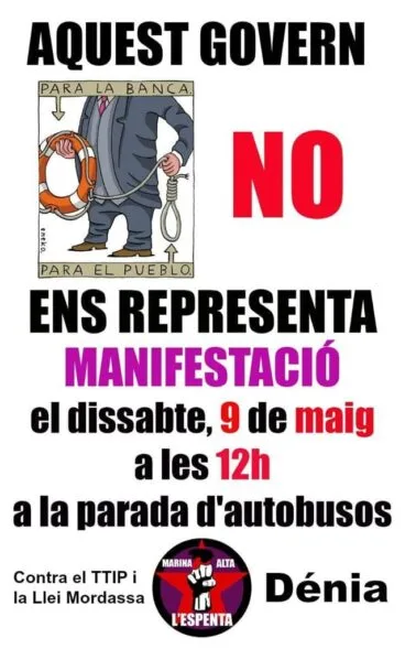Manifestació contra el govern a Dénia