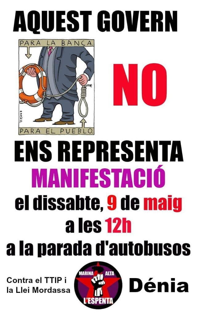 Manifestación contra el gobierno en Dénia