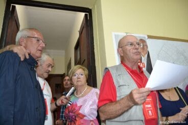 Vicent Grimalt y un apoderado del partido